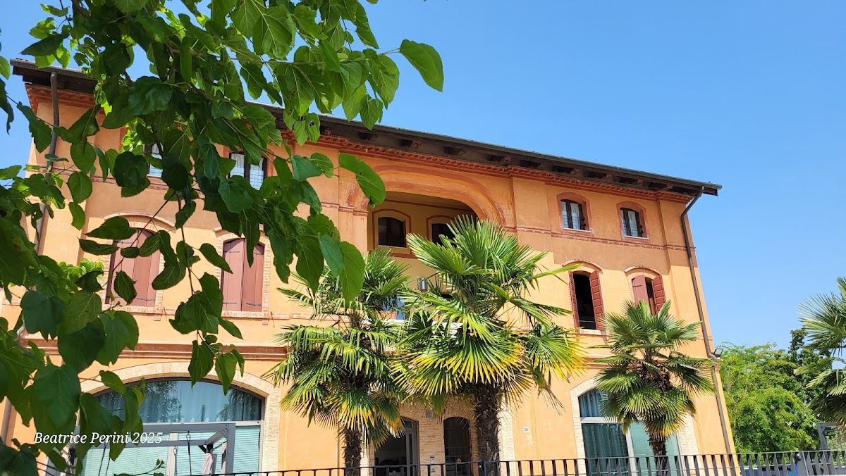 Esterno storico del Baco da Seta con palme